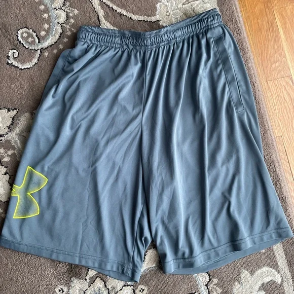 Under Armour Loose Fit Shorts Trio in Black, Gray, and Blue - Picture 3 of 10